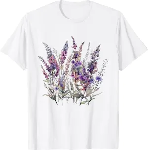 Vintage Pressed Lavender Flowers Floral Boho Cottagecore T-Shirt
