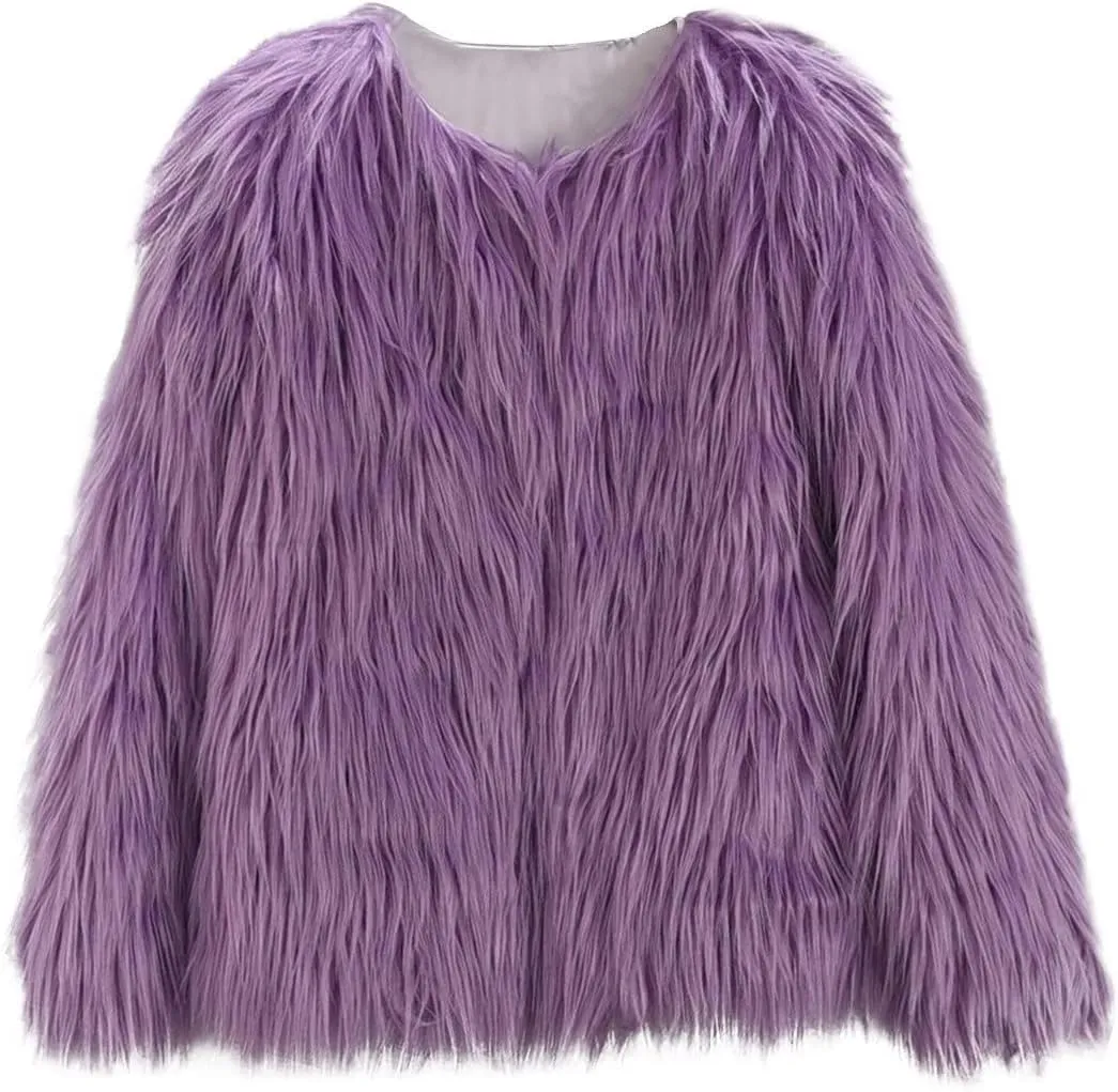 Warehouse Amazon Warehouse Deals Girls Flece Jacket Full Zip Flece Sweatshirt Jacket Faux  Teddy Coat for (Purple Purple, 8-9 Years)