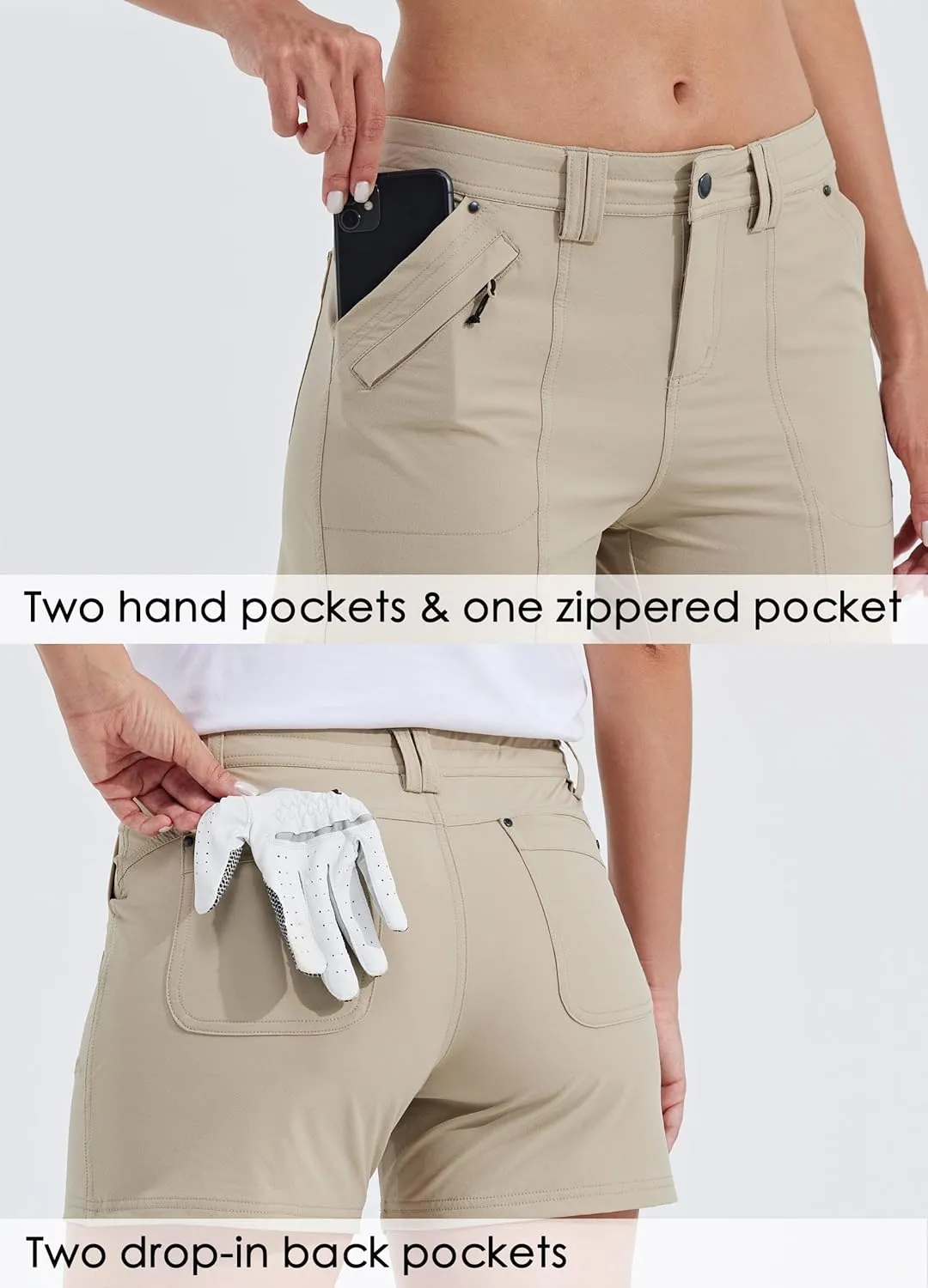 Willit Women's Golf Hiking Shorts Quick Dry Athletic Casual Summer Shorts with Pockets 4.5 in