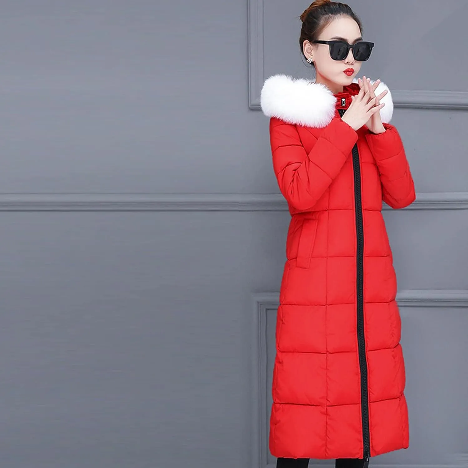 Winter Coat For Women Long Down Coats Thicken Puffer Jacket Warm Fur Hooded Quilted Coat Cotton Padded Jacket Outwear