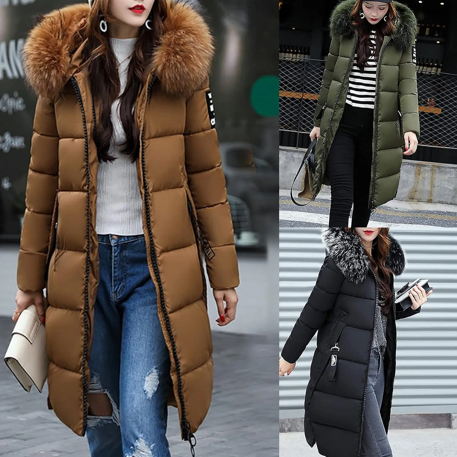 Winter Jackets for Women Long Puffer Down Jacket Thick Warm Coat Outerwear 2023 Hooded Fur Collar Coat Fashion Clothes