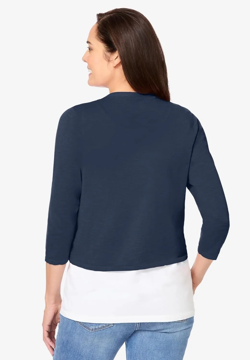 Woman Within Plus Size Versa-Tie Cardigan