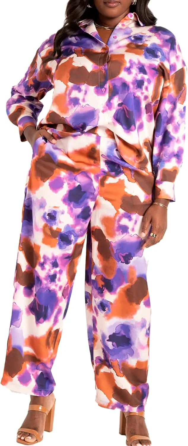 Woman Within Women's Plus Size Perfect Printed Three-Quarter Sleeve V-Neck Tee