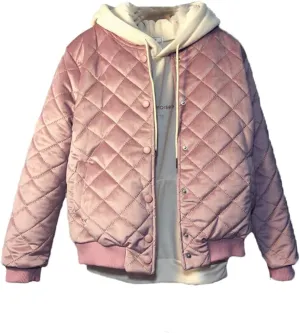 Women Bomber Jacket Spring Autumn Zipper Long Sleeve Coat Cotton-Padded Outwears with Pockets