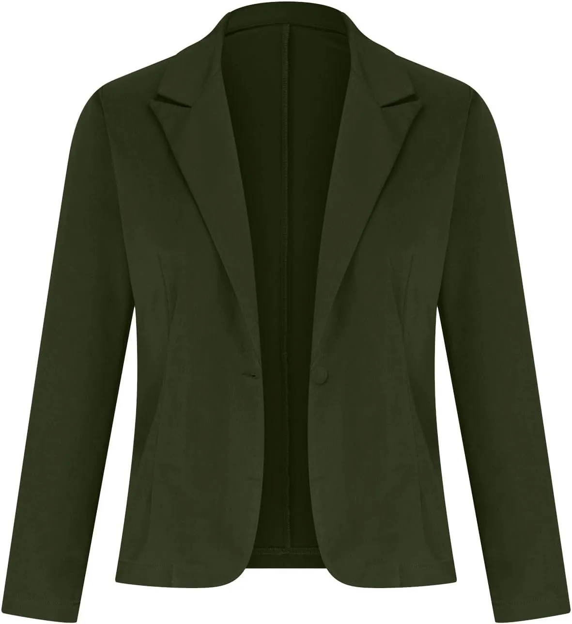 Women Fashion Button Down Blazer Suit Solid Long Sleeve Lapel Cardigan Blazer Business Casual Loose Jacket Coat