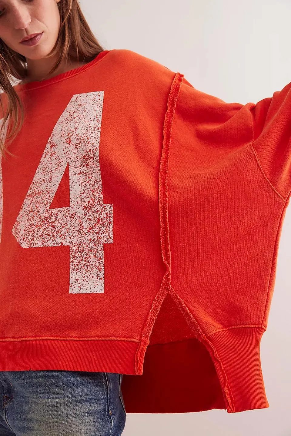 Women Oversized Graphic Sweatshirt Y2K Long Sleeve Crewneck Drop Shoulder Tee Shirt Vintage Loose Fit Pullover Tops