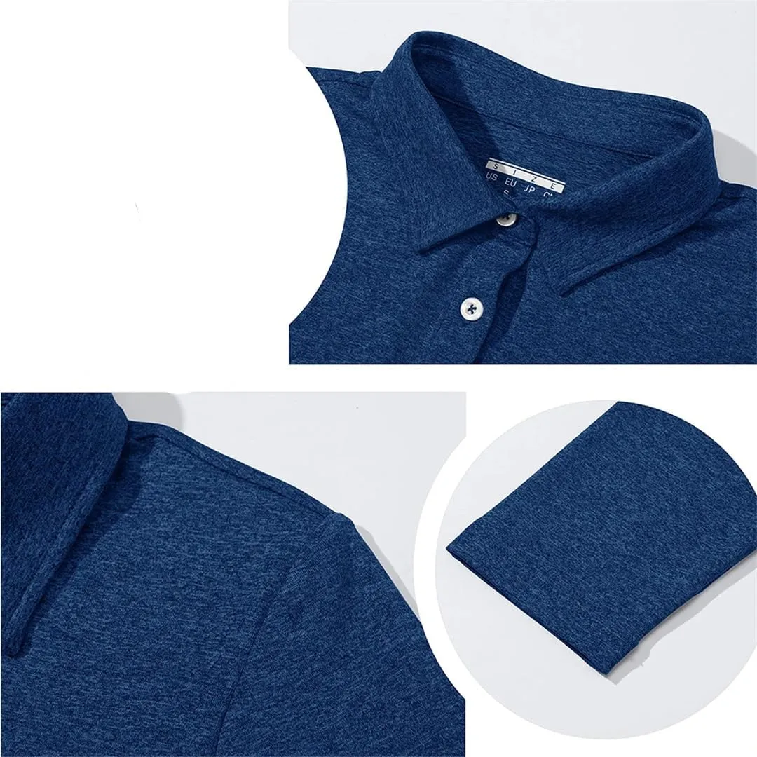 Women Summer Outdoor Golf Polos T-Shirts Long Sleeve Hiking Athletic Quick Dry Tee Shirt Tops
