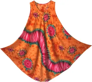 Women Tie Dye Boho Sundress Summer Bohemian Dress Beach Cover Up Dress One Size Fit for S/M/L