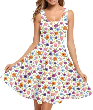 Women's 1950s Retro Vintage One-Shoulder Flower Pattern Maxi Dress Wrap-Around Shoulder Slingback Going Out Outfits