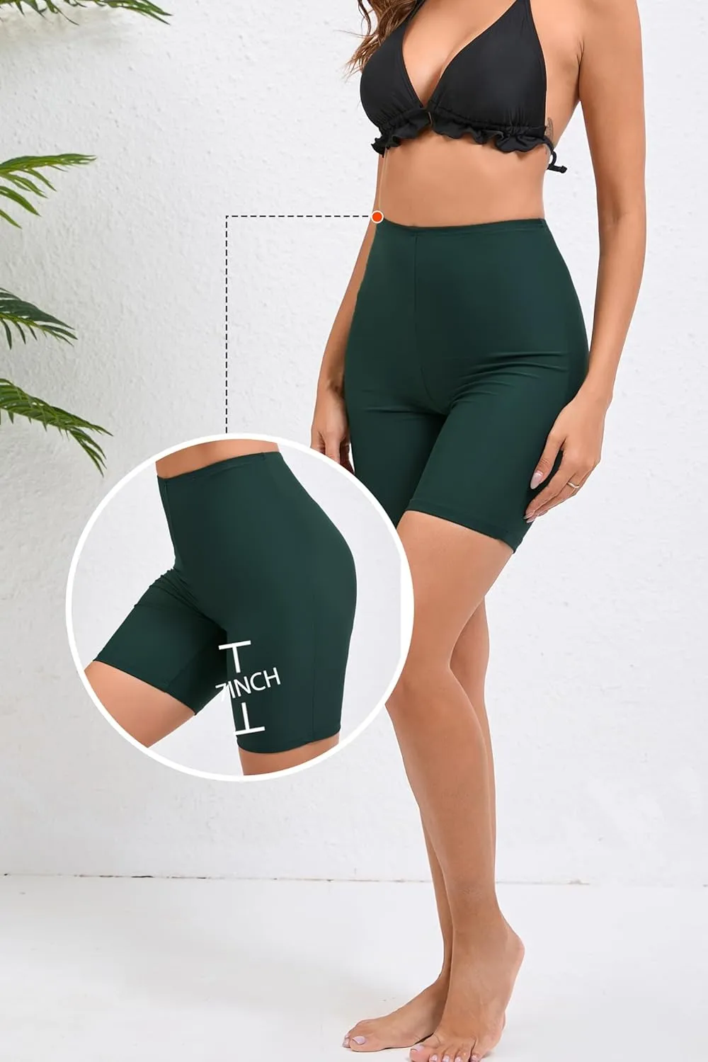 Women's 7" Plus Size High Waisted Boardshorts Swimsuit Boy Shorts Bikini Bottoms Swim Shorts
