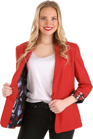 Women's Beetlejuice Lydia Deetz Red Blazer Costume - Movie-Inspired Suit Jacket