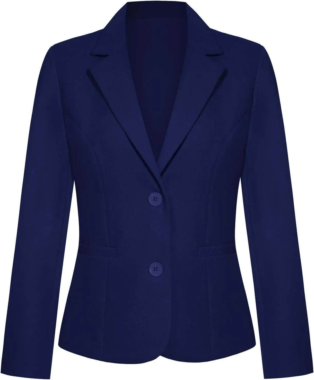 Women's Blazer Jackets Buttons Open Front Long Sleeve Notch Collar Professional Suit Blazers with Pockets