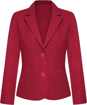 Women's Blazer Jackets Buttons Open Front Long Sleeve Notch Collar Professional Suit Blazers with Pockets