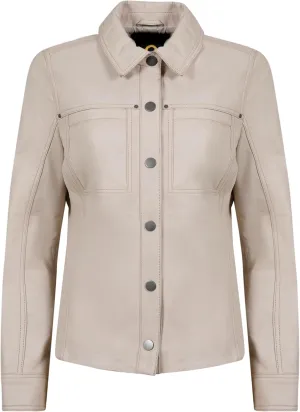 Womens Button Front Lambskin Leather Blazer Women - Casual Coat Long Sleeves Suit Style Leather Jacket for Women