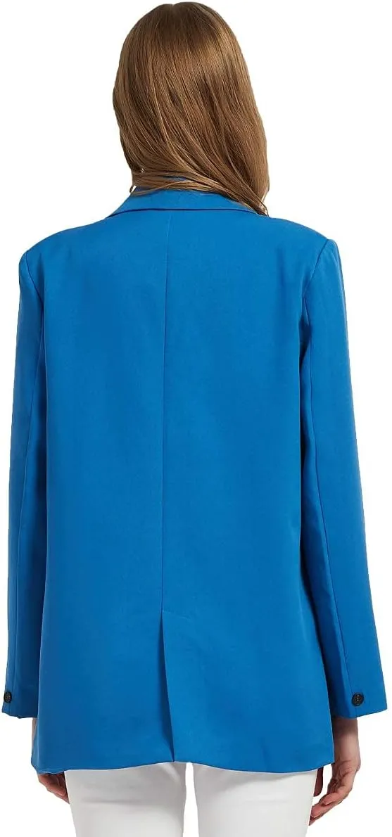 Women's Casual Long Sleeve Lapel Oversized Button Work Office Blazer Suit Jacket