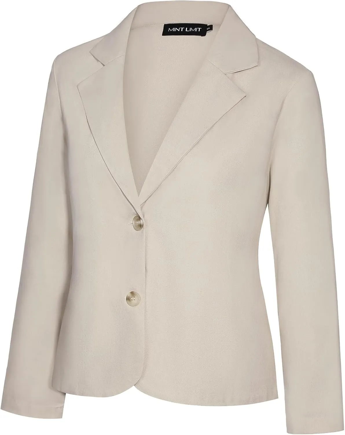 Women's Cotton Linen Blazer Long Sleeve Lapel Button Blazers Lightweight Summer Casual Work Office Jacket Suit