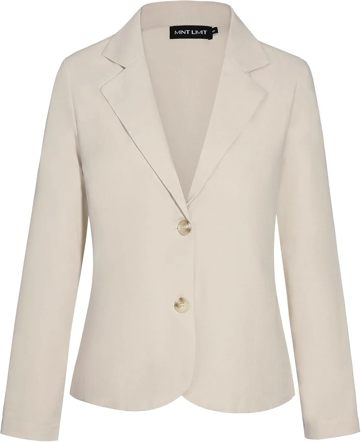 Women's Cotton Linen Blazer Long Sleeve Lapel Button Blazers Lightweight Summer Casual Work Office Jacket Suit