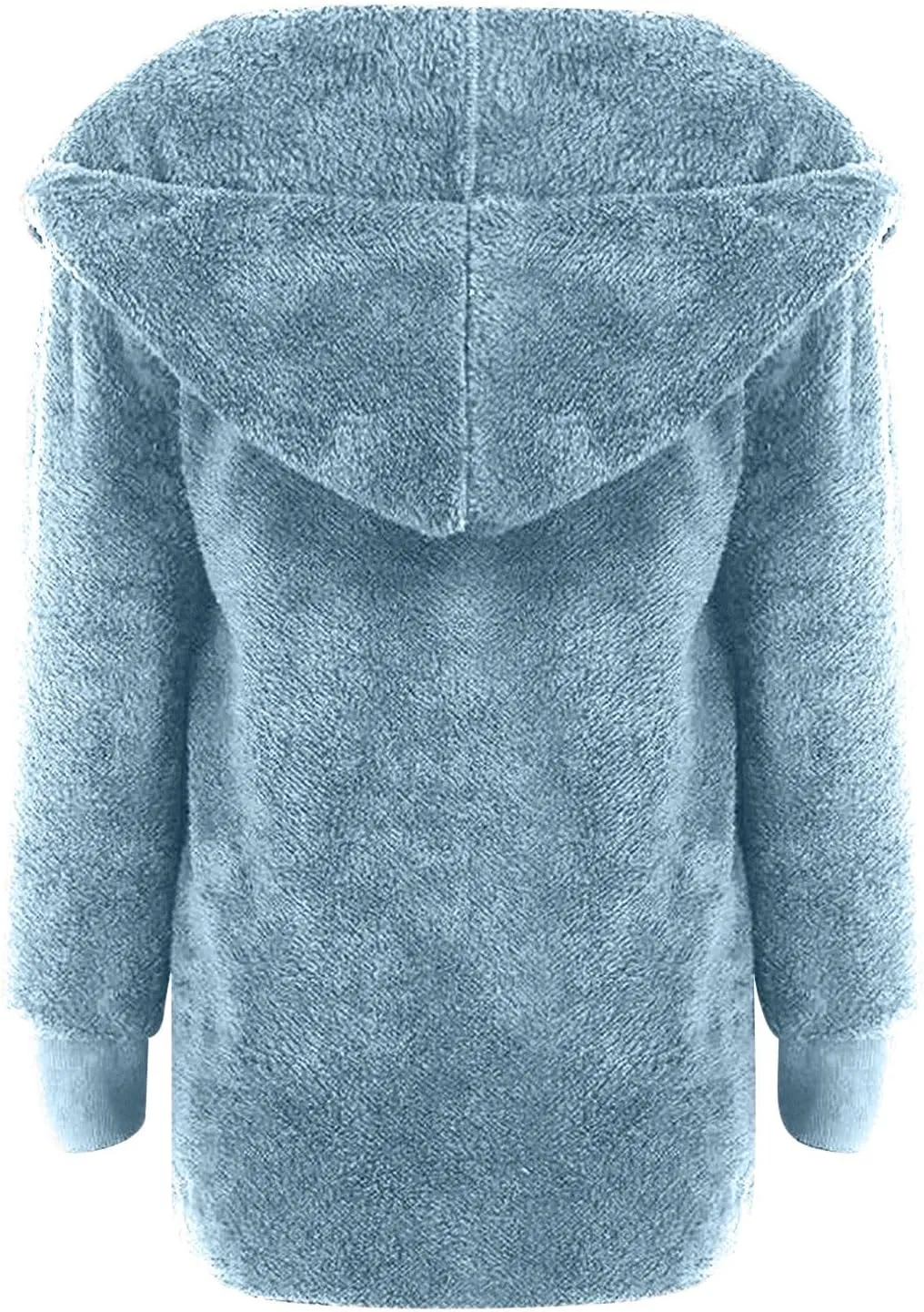 Womens Fuzzy Fleece Cardigan Coat Casual Oversized Open Front Sherpa Hooded Jackets Warm Winter Fluffy Outerwear