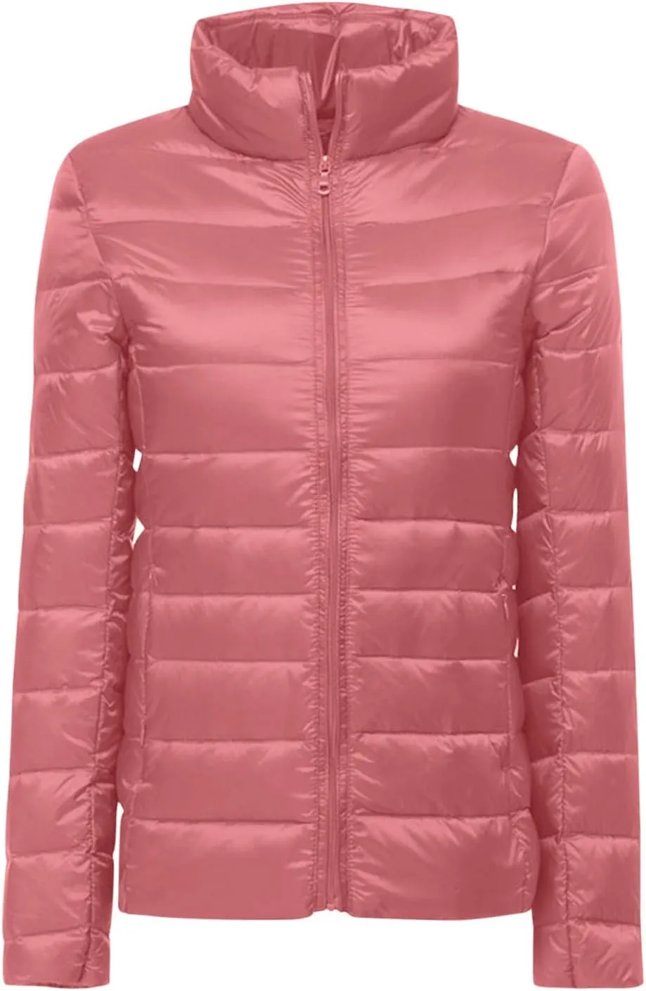 Women's Lightweight Packable Down Jacket Quilted Puffer Coat Plus Size Winter Warm Puffy Jackets with Stand Collar