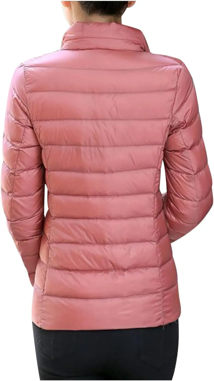Women's Lightweight Packable Down Jacket Quilted Puffer Coat Plus Size Winter Warm Puffy Jackets with Stand Collar