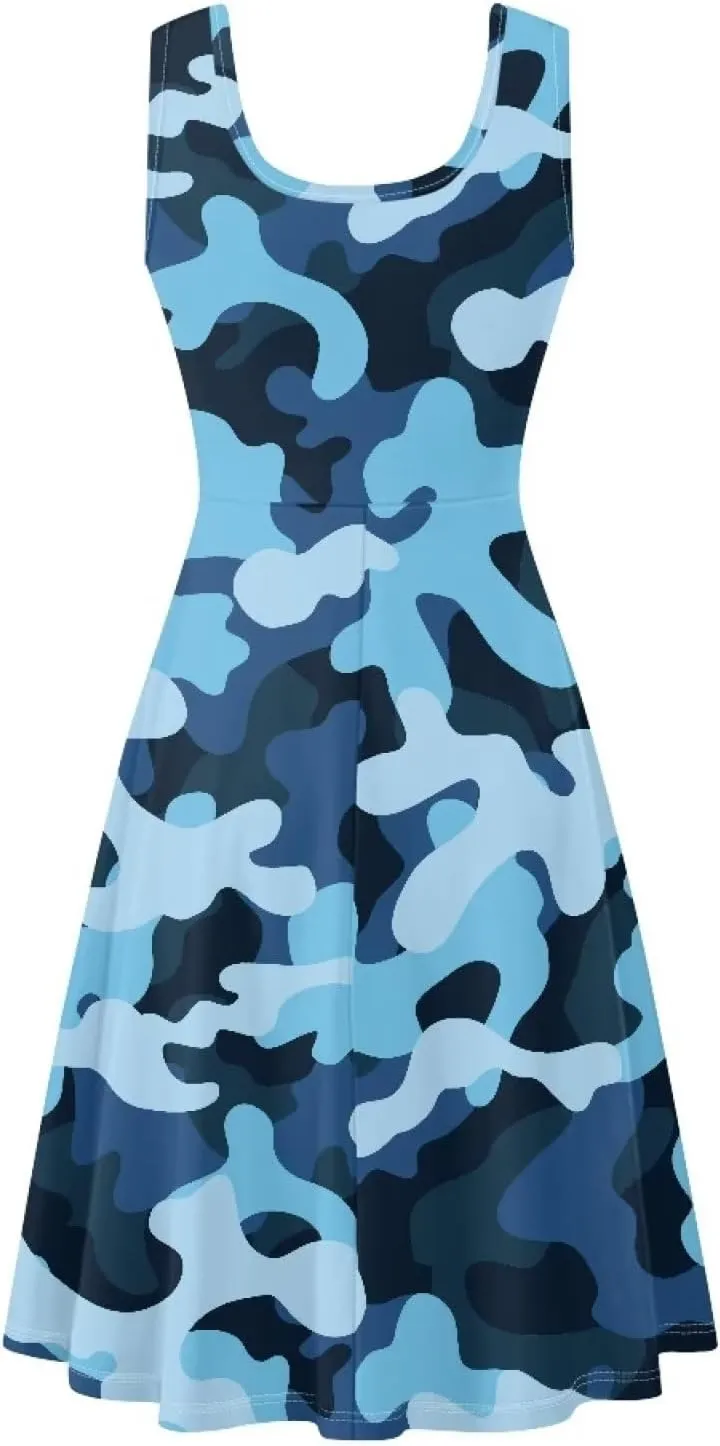 Womens Summer Dresses Halter Plus Size Dress Sleeveless Midi Dress Sundress XS-4XL