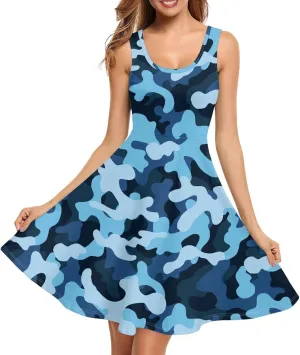 Womens Summer Dresses Halter Plus Size Dress Sleeveless Midi Dress Sundress XS-4XL