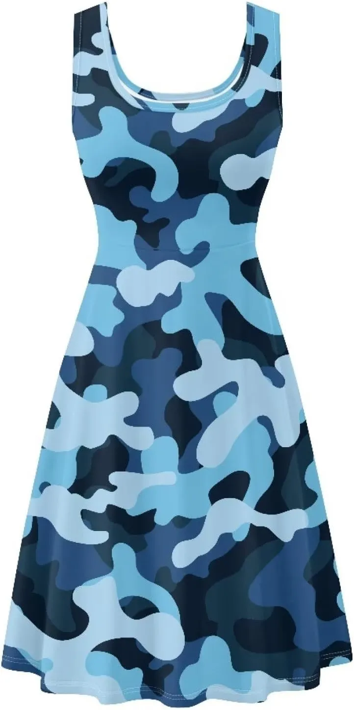Womens Summer Dresses Halter Plus Size Dress Sleeveless Midi Dress Sundress XS-4XL