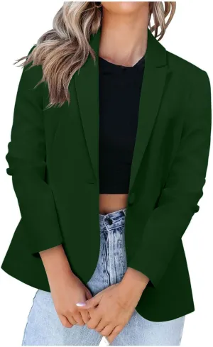 Womens Work Office Blazer 2024 Fashion Business Casual Blazers Lapel Collar Open Front Long Sleeve Suit Jackets