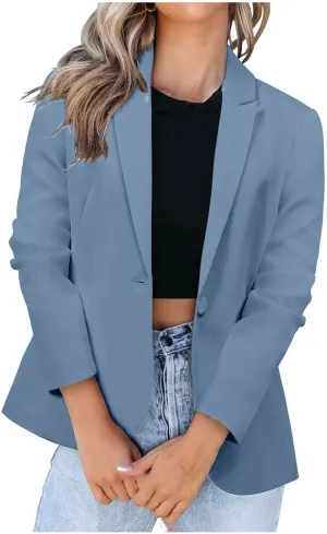 Womens Work Office Blazer 2024 Fashion Business Casual Blazers Lapel Collar Open Front Long Sleeve Suit Jackets