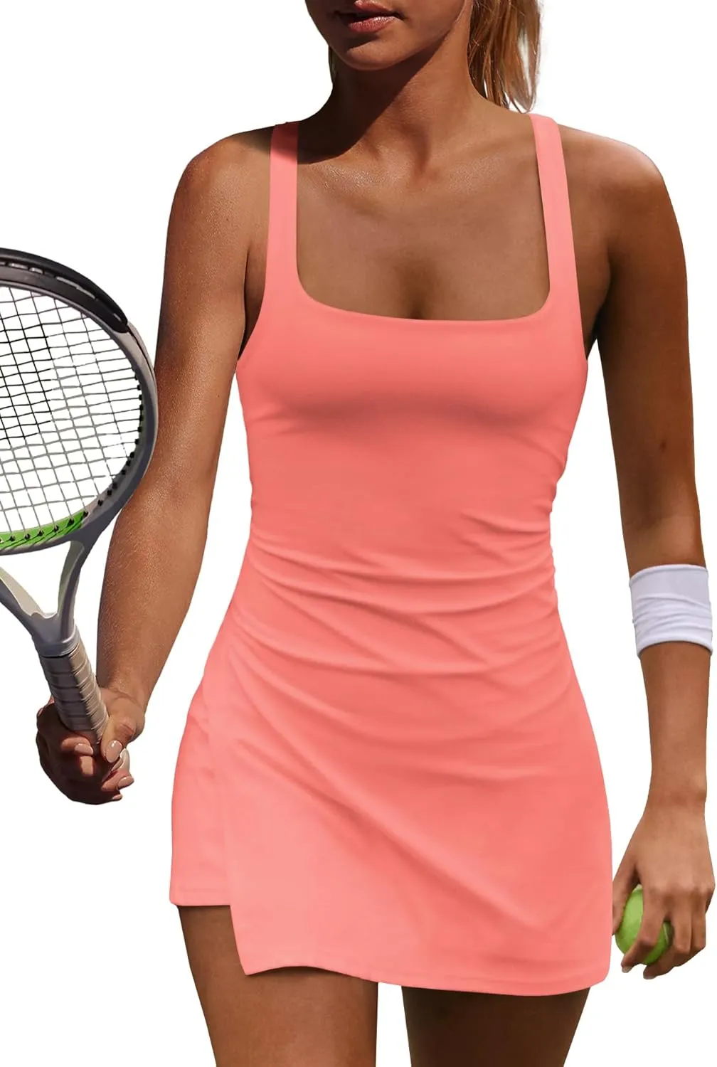Yanekop Womens Tennis Dress with Built in Shorts Golf Dress Athletic Outfits Active Dresses Workout Dress Yoga
