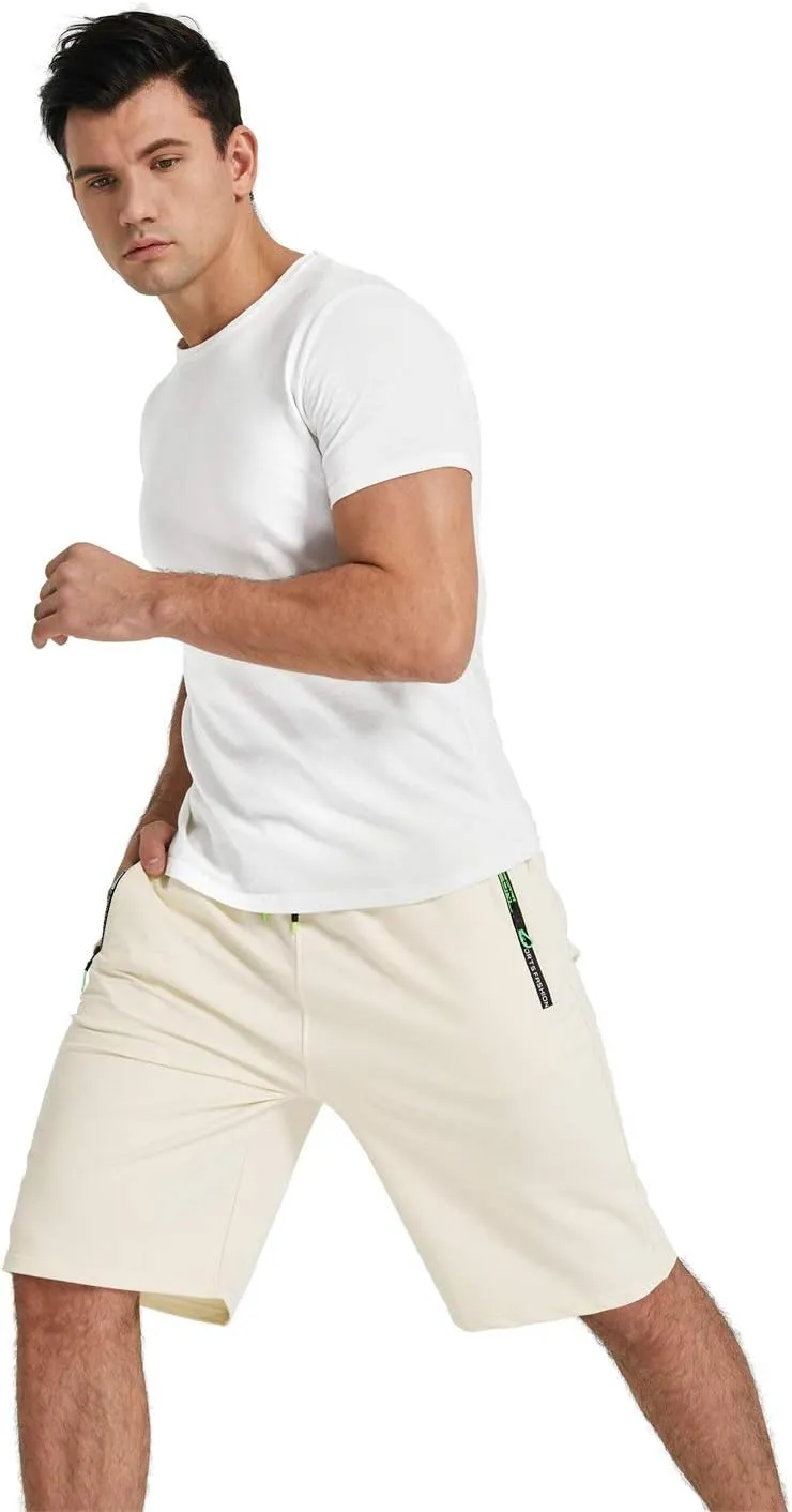 YTD Men's Shorts Casual Classic Fit Drawstring Summer Beach Shorts with Elastic Waist and Pockets