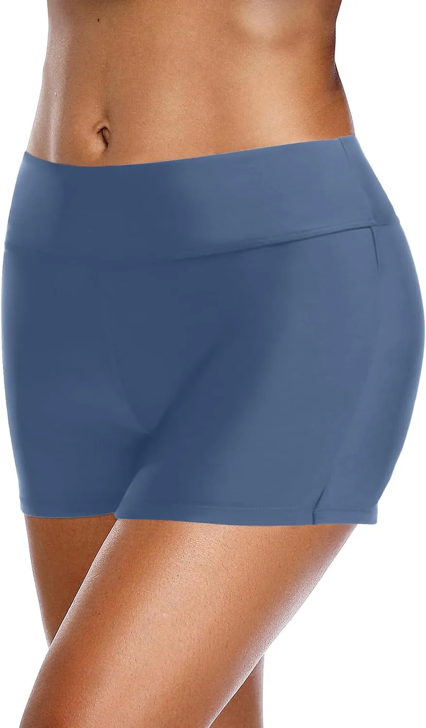 Zmart Women's 3" High Waisted Swim Shorts Full Coverage Swimsuit Bottoms Bathing Suit Boy Shorts